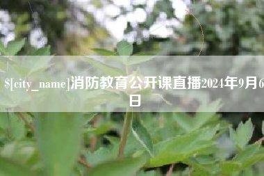 鞍山消防教育公开课直播2024年9月6日