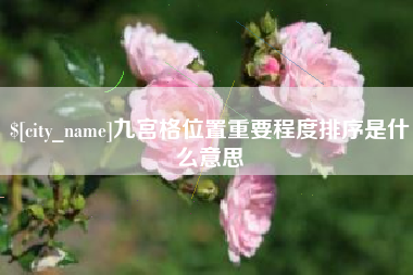 鞍山九宫格位置重要程度排序是什么意思