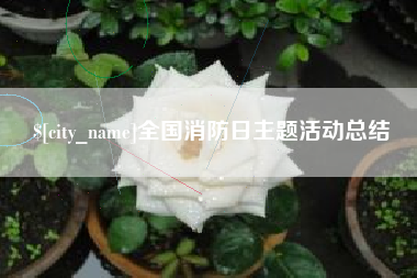 鞍山全国消防日主题活动总结