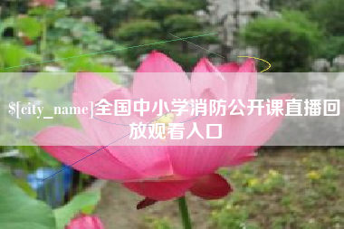鞍山全国中小学消防公开课直播回放观看入口