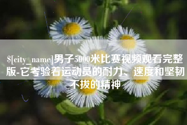 鞍山男子5000米比赛视频观看完整版-它考验着运动员的耐力、速度和坚韧不拔的精神