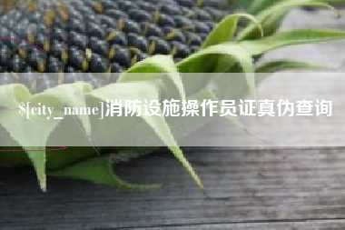鞍山消防设施操作员证真伪查询