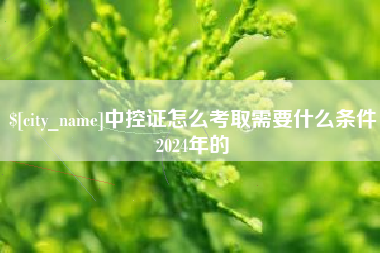 鞍山中控证怎么考取需要什么条件2024年的