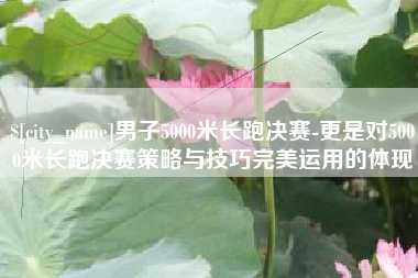 鞍山男子5000米长跑决赛-更是对5000米长跑决赛策略与技巧完美运用的体现