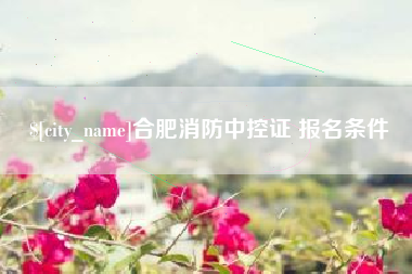 鞍山合肥消防中控证 报名条件