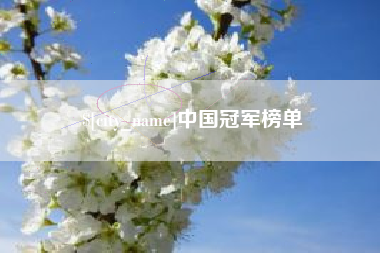 鞍山中国冠军榜单