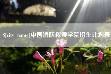 鞍山中国消防救援学院招生计划表